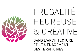 logo Frugalité heureuse et créative éco-architecte l'atelier rouge