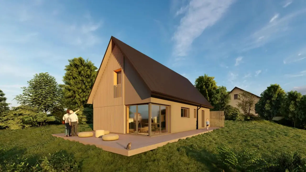 Maison individuelle en caissons bois-paille